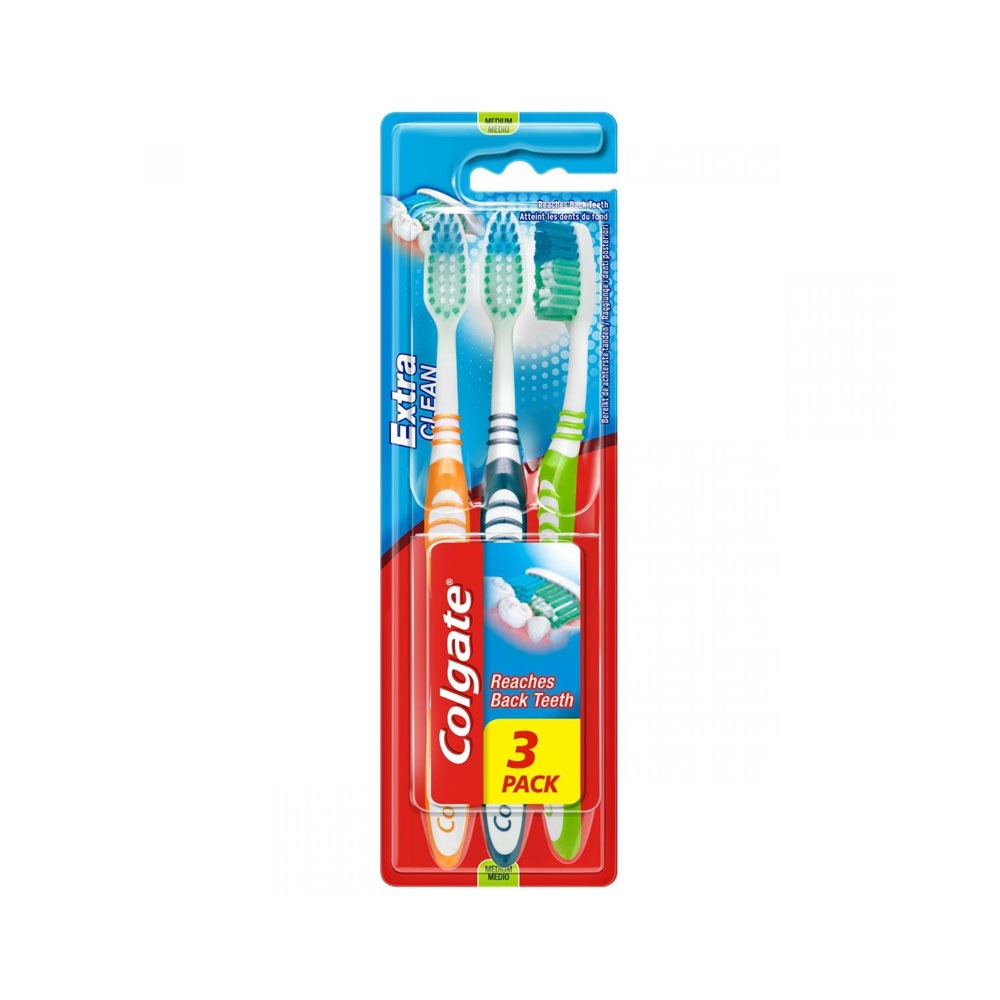 COLGATE TOOTH BRUSH EXTRA CLEAN TRIPPLE PACK MEDIUM