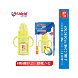 SHIELD BABY GLASS FEEDER With SILICONE PROTECTOR 120ML