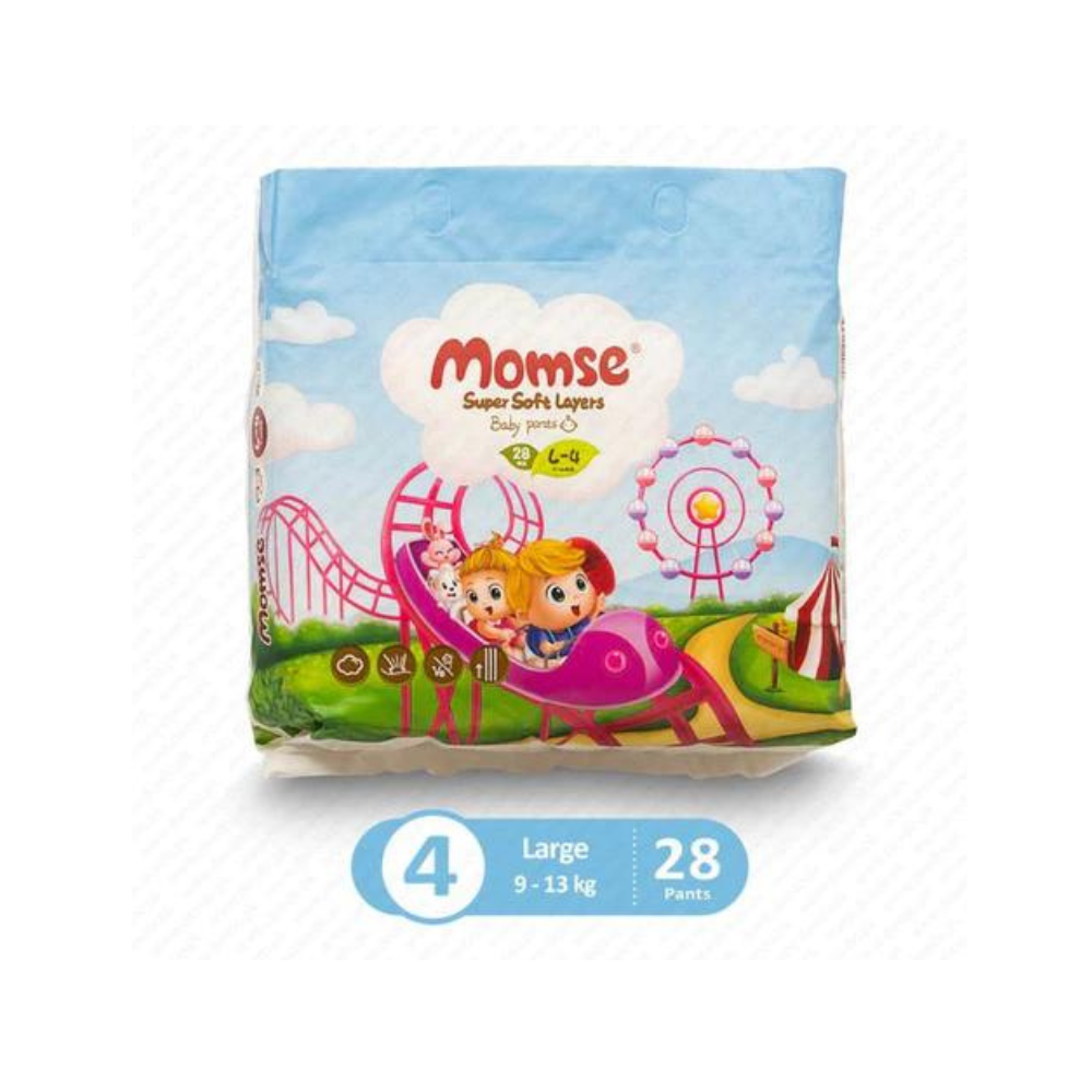 Momse Baby Diapers Pants Large 28 Pcs